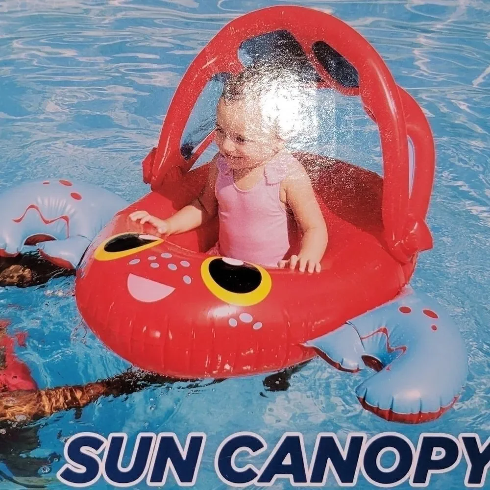 Swimways sun Canopy Baby Boat Step 1 Ages 9-24 Months Swimming Crab or Palm